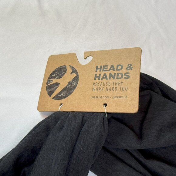 New NWT Oiselle x Head & Hands Collaboration Scarf. Dark Gray Black, RARE - Picture 3 of 7